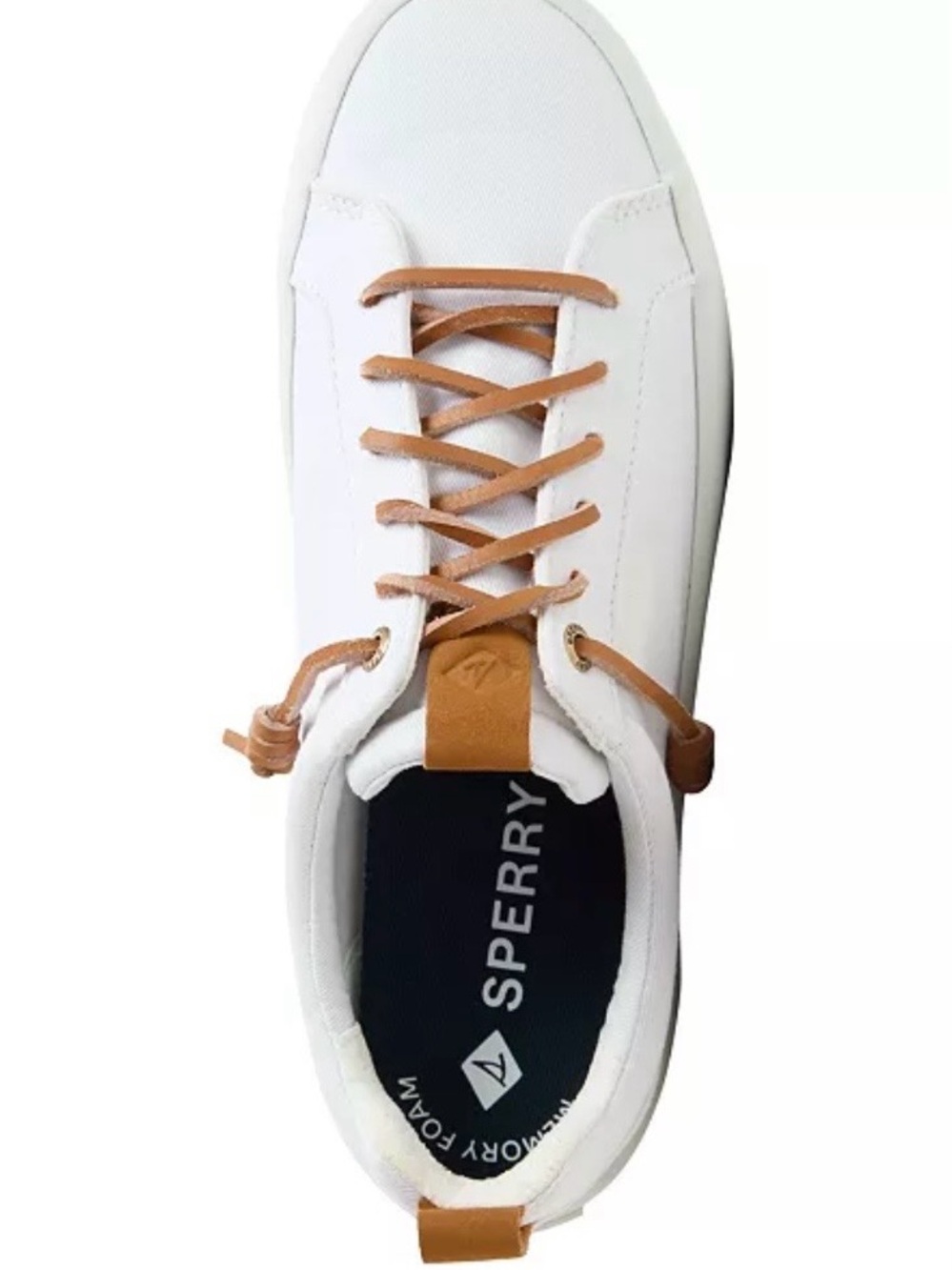 Sperry White Bermuda Beach Sneaker with Tan Accents